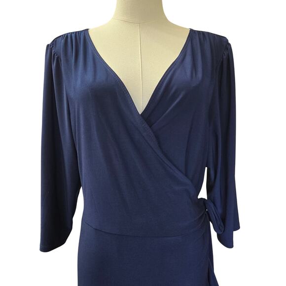 Kiyonna Feminine Romantic Ruffle Whimsy Wrap Midi Dress 2X Wedding Guest Event - Picture 3 of 12